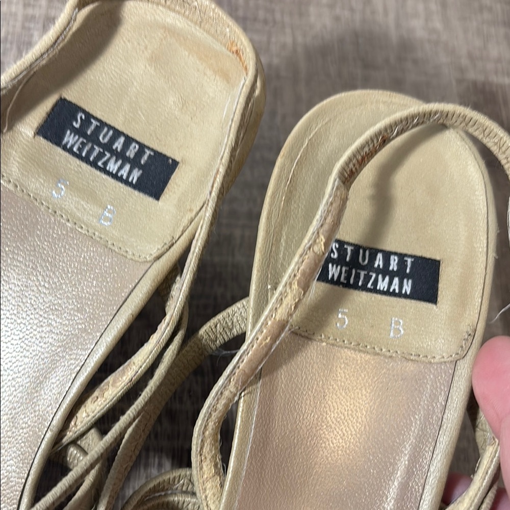Stuart Weitzman Tan Strappy Heels - Picture 5 of 8